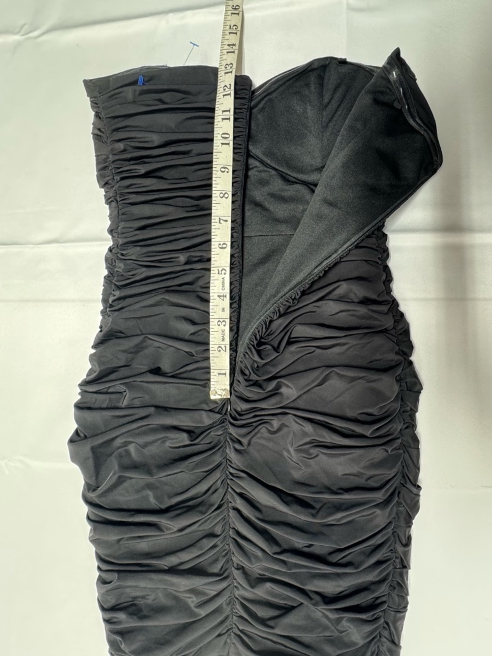 Olga & Maya Black Strapless Ruched Mini Dress - Size S - NEW Without Tags. - Picture 12 of 14